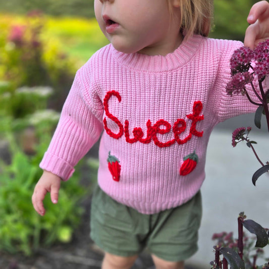 Embroidered Sweater | Strawberries