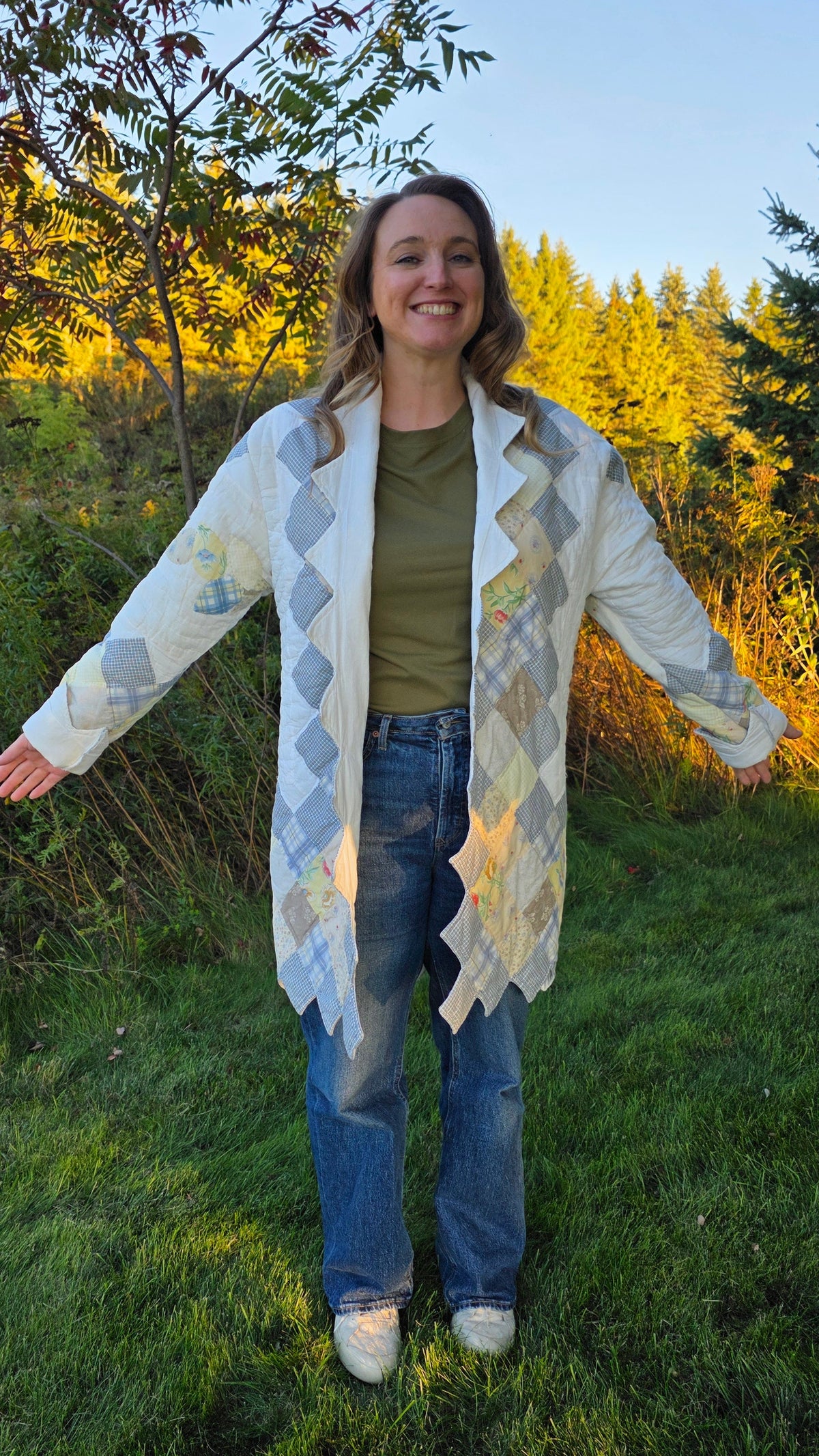 Blue & White Duster