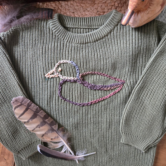 Embroidered Sweater | Duck