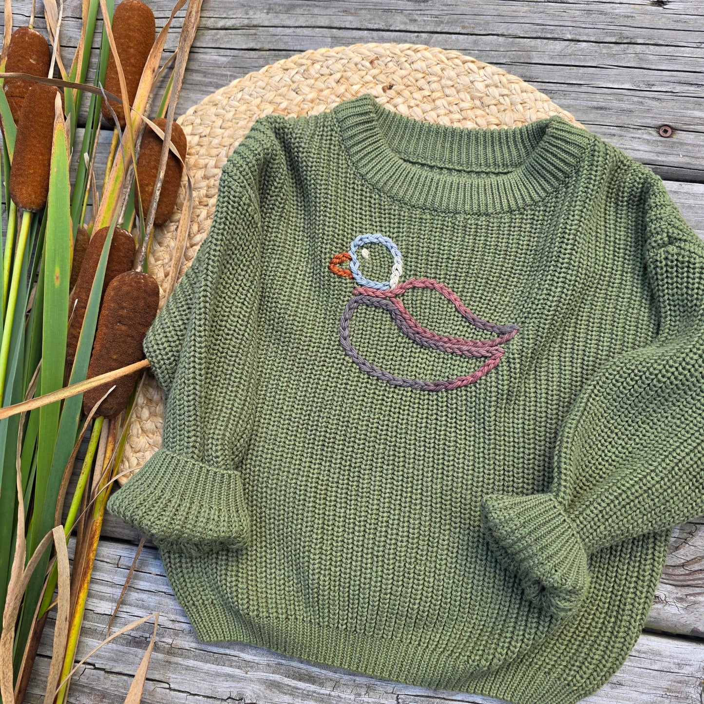 Embroidered Sweater | Duck
