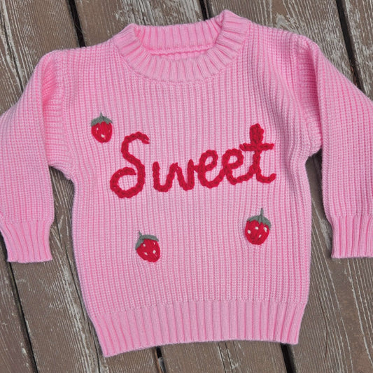 Embroidered Sweater | Strawberries